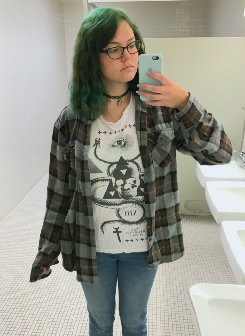 Cute teen with dyed hair