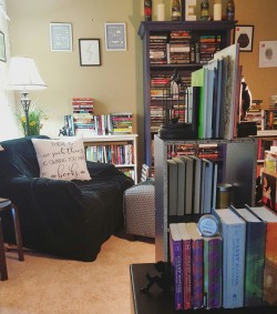 books-cupcakes:  wickederinperson:  There is no such thing as owning too many books.  Ahhh I love this so much!! &lt;33Get your own pillow here!  
