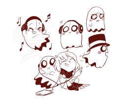 mudkipful:  doodled some Napstasmol (younger version of napstablook by my friend)   Adventure Time: Ghost Fly reference. sillies below. Keep reading