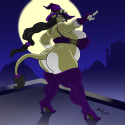 roxikat:  Shoot for the Moon, Happy Halloween!  Commission for Fluffylynx. 