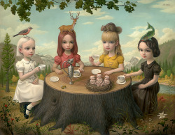 victoriousvocabulary:  BAVARDAGE [noun] small talk or chitchat; idle chatter; idle gossip; prattle. Etymology: from French bavarder - to gossip, chatter. [Mark Ryden - Allegory Of The Four Elements] 