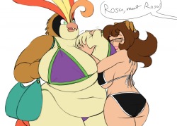 Got a commission of my Rosa with the artist’s Rosa, since I keep getting them mixed up with each other whenever his is mentioned. I’ll still probably get them confused, but at least now I have a cute picture of them together!While I do like how it