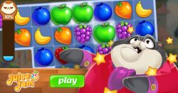 juicejamgame:  Juice Jam - Download Free Today! Match and Flip fruit to trigger boosters!Hop in the juice truck to make your way to dozens of colorful lands!  Join Kiwi as she creates juices, satisfies sweet customers, and  splatters cat bosses.  Juice