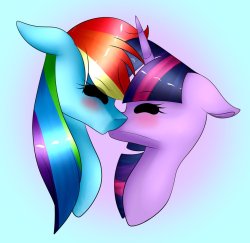 twidashlove:Closing our eyes makes it feel even more intimate~ Twidash Kiss by Skyla03 &lt;3