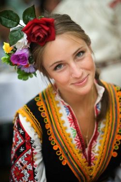 Unknown / Bulgaria  &hellip; too cute not to reblog &hellip; ;-) universalbeauty:  Bulgarian woman in Bulgarian national dress. (Source) 