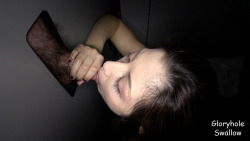 gloryholeswallow:  Cute and shy Latina swallowing a huge load of cum from a complete stranger at the Gloryhole.