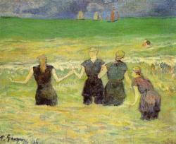 impressionism-art-blog: Women bathing (Dieppe) via Paul Gauguin Medium: oil on canvas