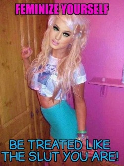 sissysk: jenni-fairy:    Captions for sissy fags who LOVE being humiliated!     I wish after i woke up tomorrow I looked like her… 