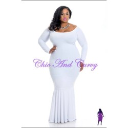 chicandcurvy:  New Plus Size Bodycon Off the Shoulder Gown in White available at www.chicandcurvy.com #plussize #plussizefashion #chic #curvy #chicandcurvy #chicandcurvy boutique #curvyfashion #curves#plussize #plussizefashion