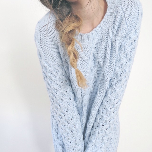 Tumblr girls with blue sweater