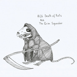 hawkhunting: Discworld themed Inktober #26 Death of Rats#inktober #inktober2016 #SQUEAK   the grim squeaker