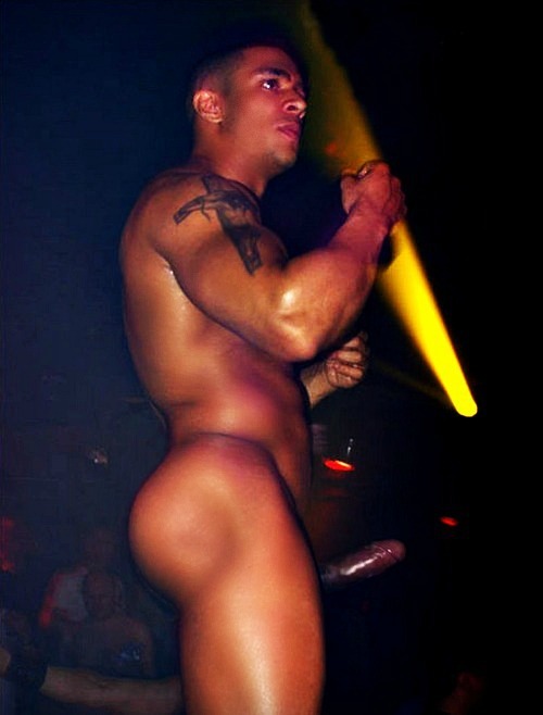 Nude male strippers on stage