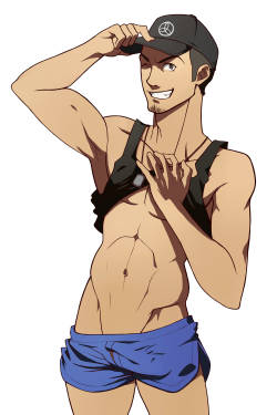 barnabi-art:  barnabi-art:  junpei iorio from persona 3i was in the middle of this  when an anon suggest it. he said a HUUGE BULGE but…i think this it is way to big actually  Self reblog just because i love Junpei so much ♡
