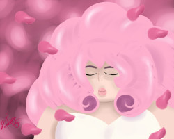 hiressnails:Finished my Rose Quartz painting. Just a heads up, I will be avoiding Tumblr like the plague on Monday, Wednesday, and Friday. I have work those nights and won’t be able to catch the episodes until later. I’ll be making any drawings or