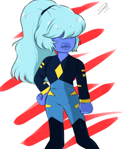 jess-drawings:  I drew Sapphire from rhinocio‘s Homeworld T Series! I just love the design! I really hope you like it. Sorry if the colors are off haha 