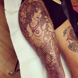 tattooworkers:  Line work by Aaron Egging @aaron_egging