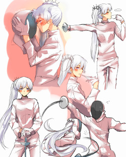 azure-zer0:  RWBY: Checkmating/Monochrome Weiss is in the fencing club and Blake is in the Kendo club Based on this ask on Dashingicecream’s blog, I spent way too much time on this request 