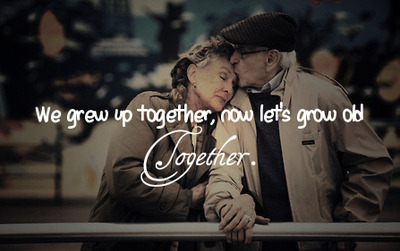 Couple growing old together