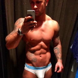 spycamfromguys:  Dan Osborne naked selfie revealing his big bulge