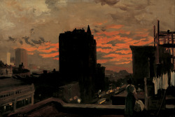 John Sloan.Â Sunset, West Twenty-third Street (23rd Street, Roofs, Sunset).Â 1906.