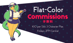 Flat-Color Commission Streams start this Friday! I’ll more details on this by then but if you have any questions, let me know!