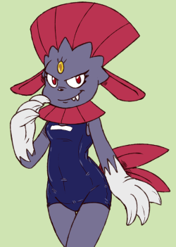 /trash/ request: “Requesting weavile wearing a Japanese swimsuit”