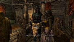 bruno-z-wolf:  So I was playing a (fairly heavily) modded skyrim save, I decided to marry one of the orc fellas and guess WHO got an invitation to my wedding. Hey, buddy, I know you kinda almost chopped my head off like a week ago, but I’m glad you