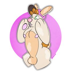 spacepupx:Harvey.My rabbit fursona as an inflatable and a plushsuit.Never drawn alternative furries before so this was fun.