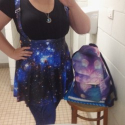 You can never have too much galaxy print. 💙💙💙💙💙💙💙💙💙💙💙 I love my new piece &amp; it&rsquo;s goes perfectly with my Neptune leggings. @blackmilkclothing thank you 😙 #BlackMilk #BlackMilkGirl #Galaxy #BMGalaxyBluePinaforePocketSkaterSkirt