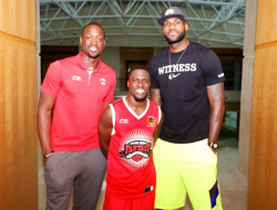 itsloudinsidemyhead:  Dwyane Wade, Kevin Hart and Lebron James at the D.Wade Fantasy Camp  Photo Credit: Bobby Metelus/Getty Images 