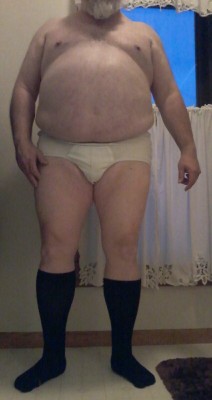 behrneked69:  A follower requested a pic of me wearing tighty whities and black compression socks.