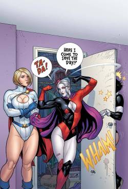 dcuniversepresents:Harley Quinn and Power Girl by Frank Cho