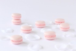 kawaiistomp:  Rose macarons ~ (credit and recipe)(please do not delete the credit)
