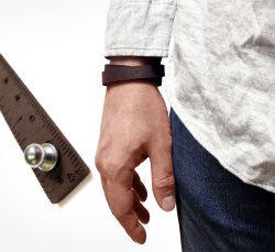 odditymall:The Wrist Ruler is a leather wristband that doubles as a ruler, and is to be worn at all times in case you encounter a measuring emergency. http://odditymall.com/wrist-ruler-a-wristband-that-doubles-as-a-ruler