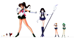 bisexualusagi:  sailor moon au in which everyones height is directly proportional to the size of their guardian planet 