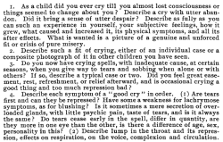 heatherchristle:  A crying questionnaire from 1906 