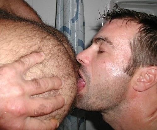 Extremely hairy men ass