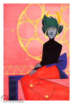 A lovely kanaya for @catfishcafe, I was your Secret Santa for  @homestuckss,  I took the chance to draw a Kanaya because she’s actually one of the few troll I like and she deserve good stuff.   I wanted to try something different for once, both with