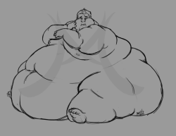 bundle-bee:  bundle-bee: Super chubbins practice. I’m still very hit-and-miss with drawing fat in a believable/non-grating way, but with a friend’s help I’m sort of getting the hang of it. I’m learning folds go here, chub goes there, chests squish