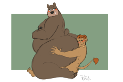 dulynotedart:  Shame on me for not drawing these cuties sooner for @dubbawide of his characters Indy and Hama 
