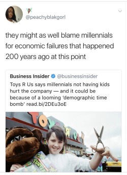 magnolia-noire:  logynnrose: weavemama:  MILLENNIALS ARE BLAMED FOR EVERYTHING IT’S GETTING SO OLD  The Black Death wasn’t transmitted by rats. It was transmitted by millennials.    millennials shot versace 