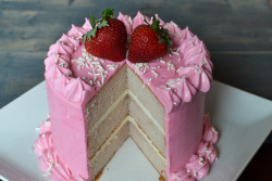 ambrosiadessert:  Fresh Strawberry Cake  