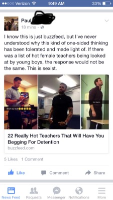 shit-that-annoys:  durkin62:  hautecake:  wiltingwillowws:  hautecake:  wiltingwillowws:  hautecake:  wiltingwillowws:  My friend Paul spoke the truth today. buzzfeed is a huge advocate for feminism and feminist issues. But I bet if an article came out