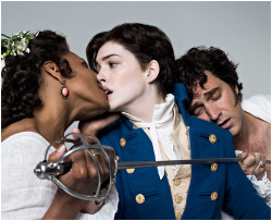 irina-the-lonely-white-dove:   Anne Hathaway, Audra McDonald and Raul Esparza in “Twelfth Night”