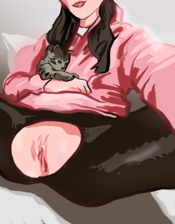 sitting-in-a-meadow:  a portrait of a tumblr named: shylittlebaby and her kitty.  wowowowow how brilliant 