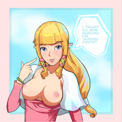 sunbeam-sketch:  Zelda puns with tits as a bonus. 