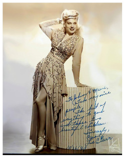          Carol LeClair      Vintage 40’s-era promo photo personalized: “To Johnny &amp; Marie — Two very nice people. The best of everything to you and those two beautiful children — Sincerely,  Carol LeClair  10/26/49 ”         