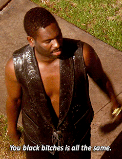 tearthatcherryout:  “Troy take your drunk ass, leather wearing in the summertime, need a shave, stinky ass home!” Waiting to Exhale (1995)   Tryna figure out when a stamped leather vest with no shirt underneath woulda ever been the shit to wear.