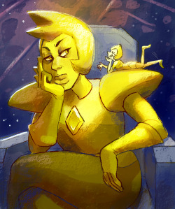 calonarang:  EDGY STEVEN UNIVERSE THEORY:  Yellow diamond is not huge.  Yellow Pearl is just really, really tiny.  (@twilightdragoness) 