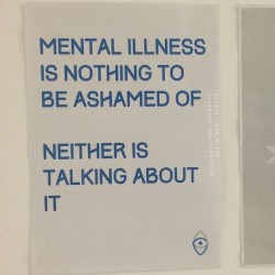 zixxie:  They’ve put this poster up in my art school at university of East London and really happy about it. I’m so glad that they’re trying to raise awareness and get rid of the stigma about having and discussing mental health problems. Thank you. 
